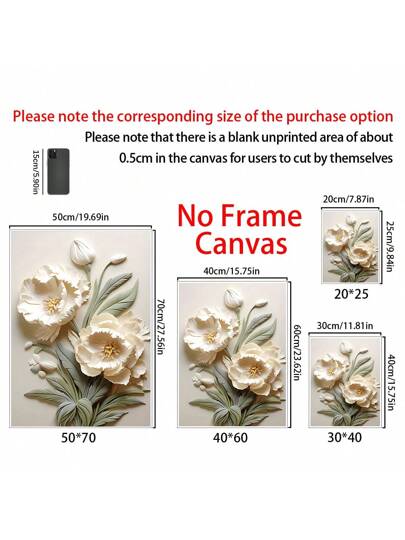 قطعة واحدة جدارية بلوحة قماشية ذات زهور بيضاء غير مُؤَطَّرَة ،طباعة زهرة تجريدية حديثة لديكور غرفة المعيشة وغرفة النوم، بدون احتياج لطاقة كهربائية