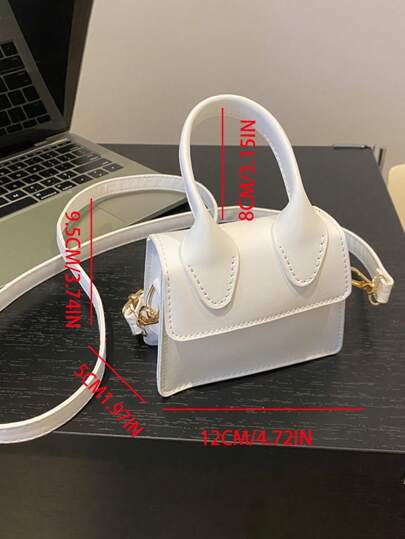 قطعة واحدة من حقيبة يد فتاة عصرية من نموذج جديد، ذات لون أحادي مصنوعة من مادة البولي يوريثان، تصميم مغناطيسي للفتح والغلق، صغيرة ومخففة الوزن، بسيطة وعصرية، ضرورية للخروجات اليومية