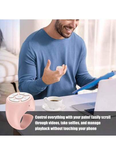 حلقة تمرير متوافقة مع iPhone - حلقة تمرير لاسلكية متوافقة مع Rednote وTikTk، تمرير صفحات بالبلوتوث ل- iPad وKindle، وحدة تحكم عن بعد لغالق الكاميرا والموسيقى، حلقة تمرير متوافقة مع نظام أندرويد