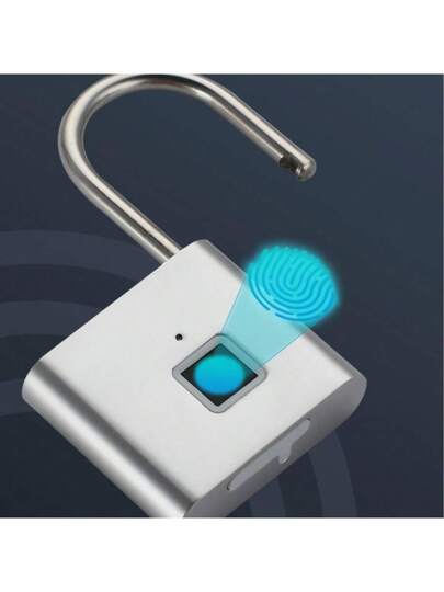 قفل ذكي بالبصمة قطعة واحدة، فائق السرعة في 0.3 ثانية، شحن سريع، بطارية طويلة الأمد، يمكن تسجيل 20 بصمة مختلفة، مقاوم للماء والصدأ، للإستخدام في أبواب, حقائب المدارس, الدراجات, الخزانات وغيرها. قفل مقاوم للسرقة بباسورد، مصنوع من الصلب المقاوم للتشوه.