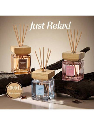 1 قطعة مجموعة مبخر قصبي سعة 500 مل، مناسب لديكور المنزل الداخلي، يتضمن 5 عصي عطرية، جهاز تبخير للغرف وغرف النوم ومغاسل الاستحمام، منعش للهواء
