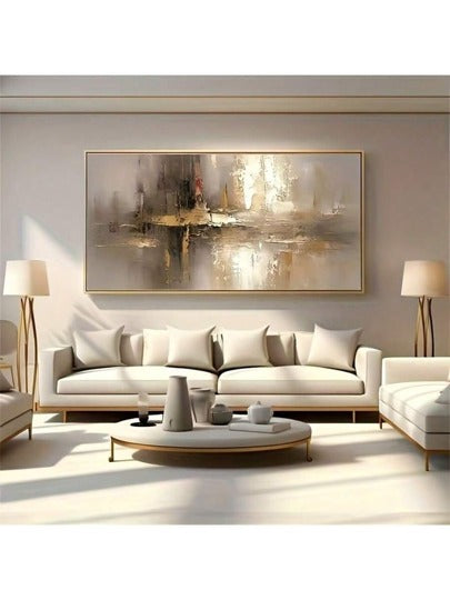 لوحة جدارية ذهبية تجريدية قماشية بدون إطار لغرف المعيشة والنوم لديكور المنزل