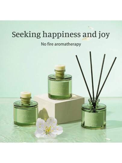زجاجة هواء معطر سعة 50 مل مع 5 قطع عصي منتشر للزيوت العطرية، مناسب لتعطير الحمام والنوم وديكور المنزل، زجاجة مستطيلة من دون ريش، رائحة طويلة الأمد من الزيوت العطرية الأساسية، مناسب لإزالة الروائح الكريهة، هدية عيد الحب، منتشر العطور، معطر المنزل