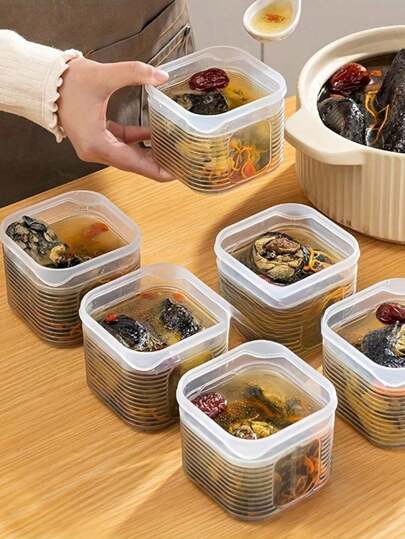 7 قطع مجموعة حاويات تخزين الطعام آمنة للحافظ على درجة البرودة مع أغطية - محكمة الإغلاق، بلاستيك بولي بروبيلين، قابلة للتكديس لحفظ اللحوم والفواكه والخضروات - أساسيات تنظيم المطبخ