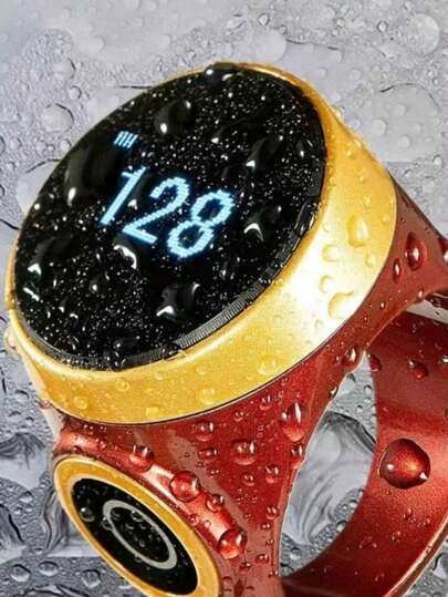 جهاز عد إلكتروني بشاشة إلكترونية تعمل باللمس مع إضاءة ليلية قابل للشحن، جهاز عد اليدوي بشكل حلقة قياس 1 حبة