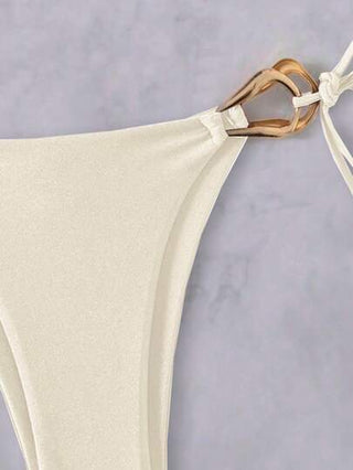 Swim ملابس نسائية للخروج إلى الشاطئ في إجازة الربيع - مجموعة ملابس سباحة منتجع بارزة بطراز عصري بحمالات وتصميم مفرغ، معدة للاستخدام في الشاطئ والمنتجعات
