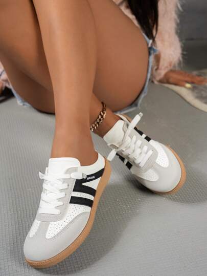 SHIHUA أحذية كاجوال سهلة الارتداء ذات ألوان متنوعة ، أحذية عصرية مريحة للارتداء اليومي ، أحذية كاجوال قصيرة جديدة لموسم ربيع/خريف 2025 للطلاب