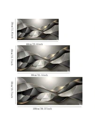 لوحة فنية معاصرة على قماش بتصميم خطوط ذهبية مع نسيج أسود/رمادي لديكور غرفة المعيشة أو النوم بدون إطار