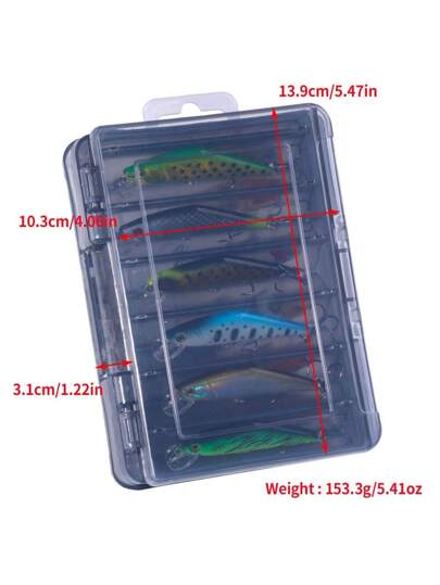12 قطعة/مجموعة من طعوم الصيد المعدنية مع خطاطيف للأسماك، طُعم صناعي على شكل سمكة صغيرة للمياه العذبة والمالحة، علبة صيد مزدوجة الجانب