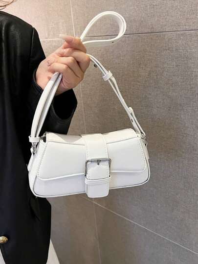 حقيبة كتف نسائية من الجلد بسحّاب للحمل عبر الجسم