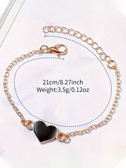 2 قطعة/1مجموعة ساعة رقمية بسيطة عصرية بسوار جلد وسوار على شكل قلب، رمز رومانسي مثالي، هدية مناسبة للمرأة