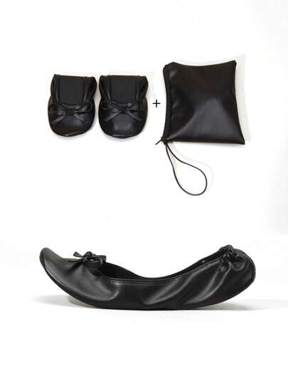 نساء خفيفة الوزن، إحساس عارية القدم، أنيقة كاجوال، ناعمة مريحة متعددة الاستخدامات، تصميم فراشة كلاسيكي، أحذية منزلية قابلة للطي، أحذية رقص بدون ربط