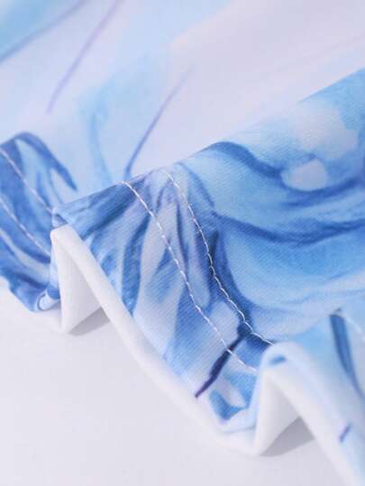 مجموعة بنطال كارجو وتي شيرت مطبوع ، أناقة المراهقات 2 قطعة/مجموعة