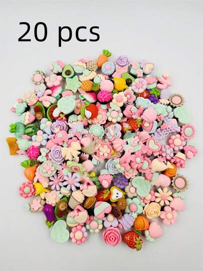 10 قطع/20 قطعة/30 قطعة/50 قطعة/100 قطعة من الشارمات المزينة بتصاميم كرتونية بلاستيكية مختلفة لأحذية السبلة والصندل والكلوج، عشوائية الأنماط، هدايا عيد ميلاد، تفضلات الحفلات