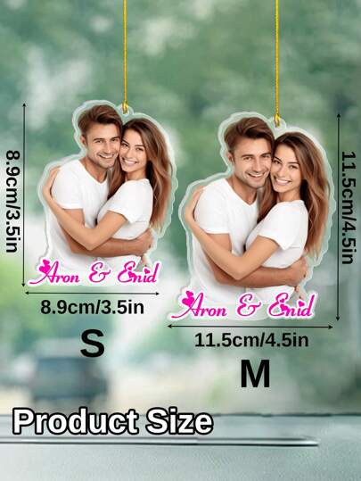 1/2 إطار صور سيارة مُعلَّق قابل للتخصيص، قلادة اسم شخصية للسيارة كملحقات، زخرفة السيارة المخصصة، ملحقات زينة السيارة قابلة للتخصيص، ملحقات داخلية لتزيين السيارة، هدية لعرض الصور في المرآة الخلفية، هدايا حفلات عيد الحب، ديكور عيد الحب، هدايا عيد الفصح، هدا