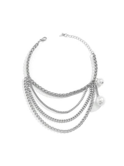 قطعة واحدة من الإكسسوار المعدني المزين بالتعليقات على شكل شرابات للكاحل، إكسسوار أحذية للنساء مزين بتعليقات الخرز المزيف