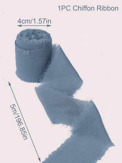 لفة واحدة من شريط الشيفون 4*500سم ، شريط تغليف الهدايا بلون أزرق مغبر ، للاستخدام في ديكور الزفاف وديكور أعياد الميلاد وديكور الحفلات ، ديكور استحمام الطفل ،ديكور إعلان الجنس ، شريط تغليف الزهور ، شريط تغليف الباقات ، شريط تغليف الهدايا ، مواد التغليف الز