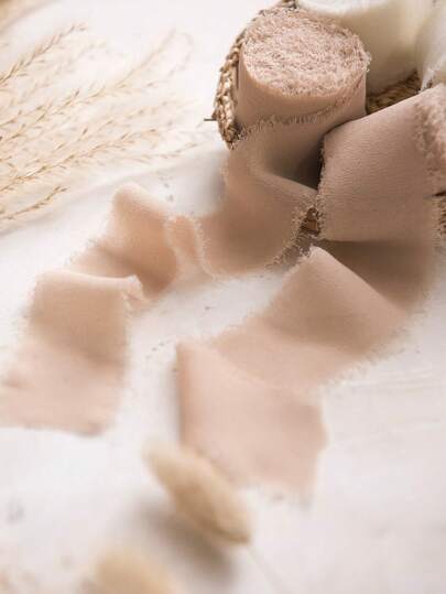 1 لفة من شريط الشيفون بمقاس 4* 500 سم ، شريط هدايا بني داكن ، للزفاف وعيد الميلاد وحفلات الاستحمام والكشف عن جنس الجنين والأزهار والباقات والهدايا والحفلات والدبلومات وأعمال DIY