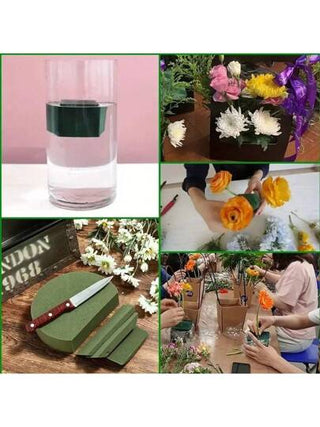 1/2 عبوة من رغوة الأزهار الجافة الخضراء على شكل نصف كرات - رغوة حرفية سهلة القطع لترتيبات DIY ، الأعراس والحفلات، ديكور المنزل - رغوة أزهار موسمية لتجميع النباتات الصناعية