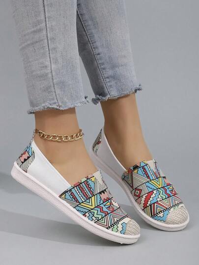 أحذية كاجوال كانفاس للنساء، أحذية مريحة وخفيفة الوزن وقابلة للإرتداء بدون ربط