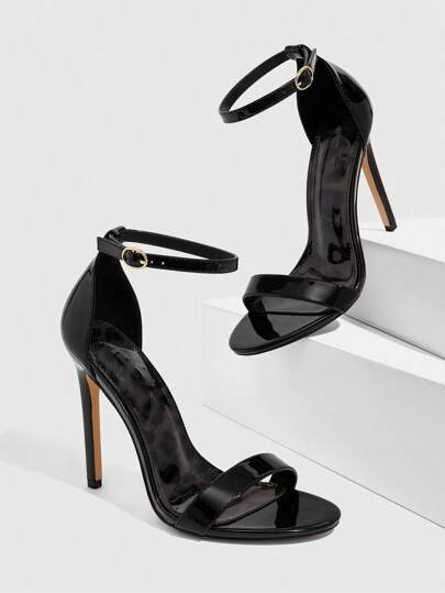 CUCCOO SZL صنادل نسائية موضة ذات كعب عالي شريط كاحل بلون وردي