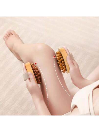 فرشاة جسم للتخلص من السيلوليت، وسادة خشبية عطرية لتدليك المساج ، مشط لفروة الرأس، فرشاة تدليك الجسم 1/ 2 حبة