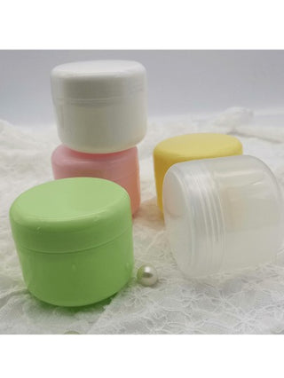 5 قطع من علب التجميل البلاستيكية الفارغة القابلة للتعبئة، وعاء قناع قابل لإعادة الاستخدام، برطمان مستحضرات التجميل القابل لإعادة الملء، وردي محكم الإغلاق، لديكور المنزل، غرفة المعيشة، غرفة النوم، الحمام، والمستلزمات للسفر وحفظ الاكسسوارات المحمولة