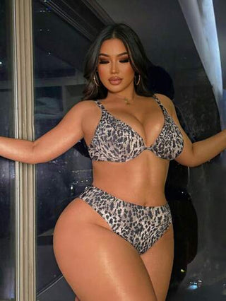 Swim SXY بيكيني ذو طبعة نمر المقاسات الكبيرة، ملابس علوية وأسفل، كاجوال وأنيق للارتداء اليومي، مناسب للصيف والعطلات الشاطئية
