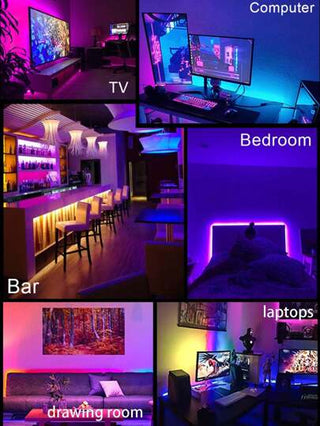 إضاءة شريط LED RGB 5050 بطول 30 متر مع جهاز تحكم عن بعد 24 مفتاح، مناسبة لإضاءة خلفية التلفزيون، غرفة المعيشة، غرفة النوم، ديكور حفلات عيد الميلاد، إضاءة ليلية تعمل بالطاقة عبر USB، إضاءة الليل، ديكور غرفة النوم، طاولة السرير، إضاءة، ديكور الغرفة، غرفة ال
