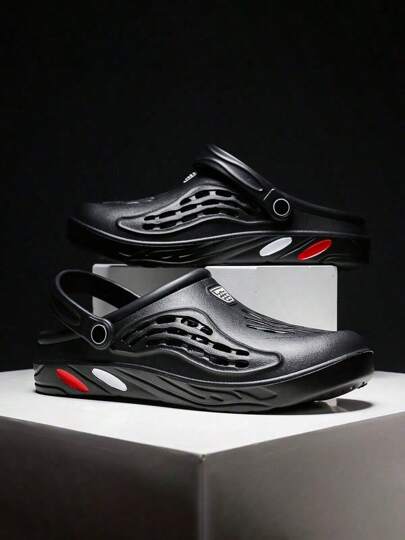 زوج من الحذاء الخفيف الوزن المريح للرجال, شبشب حديقة متداخل مضاد للانزلاق , صنادل صيفية منفذة هوائية للرجال للاستخدام اليومي والخارجي، ذات نعل سميك لا انزلاق في الشاطئ