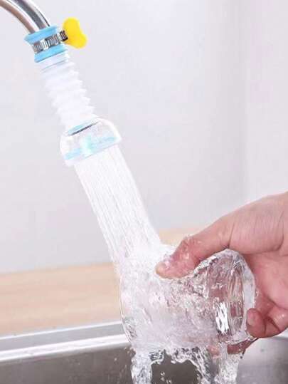 قطعة واحدة مُطيّل حنفية الماء قابل للدوران 360 درجة ورش المياه ضد التناثر مع نظام ترشيح معدني, توفير الماء, مع تصميم قفل محسّن، مناسب لمخرج ماء دائري 16-19 مم، ضروري لاستخدام المطبخ والحوض الخارجي