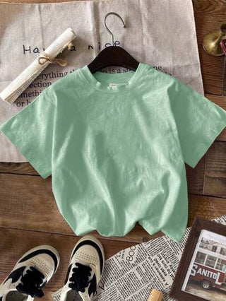 SHEIN تي شيرت تي شيرت قصير الأكمام بياقة مستديرة كاجوال للأولاد، مناسب للصيف