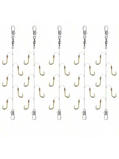 5 قطع أداة استخدام الصيد بخطاف سمك من النايلون والحبل صغر رقم 3-7 ، آمنة للاستخدام والمناولة الآمنة للسمك ، ذات آلية دوران