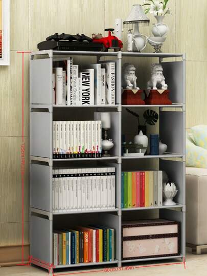 قطعة واحدة خزانة محمولة ومنظم، موفر للمساحة ، متعدد الوظائف، رف كتب مكعب قابل للتركيب، دولاب، عرض قائم بذاته، سهل التركيب/الفك/النقل، مناسب للمنزل، المكتب، الثكنة، غرفة النوم، غرفة المعيشة، المكتب، هدية عيد الميلاد/عطلة/أطفال
