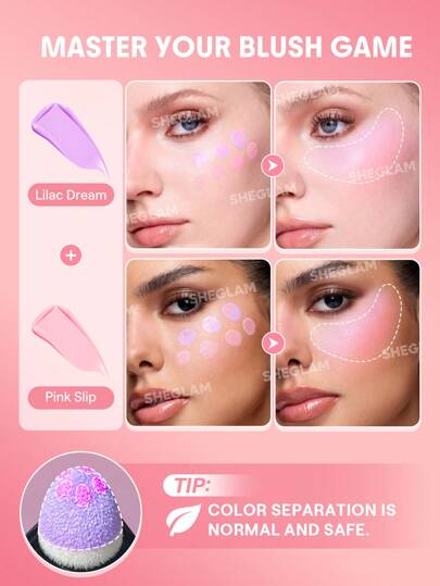 SHEGLAM أحمر خدود سائل "كولور بلوم"-Lilac Dream عيد الأب التخرج عيد الميلاد العطلة الربيع الصيف Y2K فاخر أزياء مكياج مستحضرات التجميل حفل شاطئ سفر تخييم في الهواء الطلق المدرسة الحرم الجامعي رحلة مهرجانات ديكور هدية حاضر وردة فتاة تنكر أفضل لون سحر أجواء