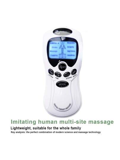 جهاز ماسج وعلاج طبيعي للجسم ١٥ مستوى شدة ب- 8 برامج، أجهزة EMS و TENS لتنشيط وتحفيز العضلات، لماسج كامل الجسم مع ٨ وسادات كهربائية