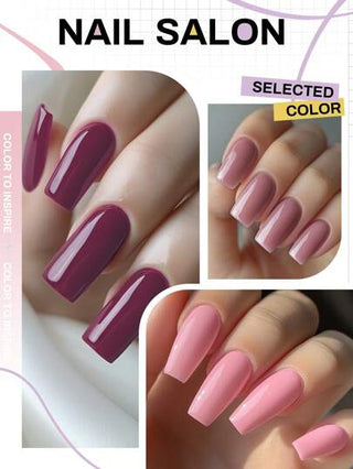 XEIJAYI مجموعة ألوان موف وزهري 15مل لطلاء الأظافر ب-7 ألوان لصالونات الأظافر، مقاوم للنقع تحت أشعة الأشعة فوق البنفسجية والصمام الثنائي، مناسب للبنات