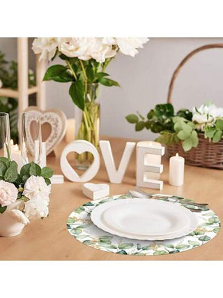 10 قطع من بطانات طاولة من الورق المستدير بورق النبات الأرومي، بلون رمادي مائل للخضرة، أطباق ورقية ذات استخدام لمرة واحدة للطاولة، المطبخ، حفلات الزفاف الريفية، المناسبات، الحمام، وحفلات أعياد الميلاد