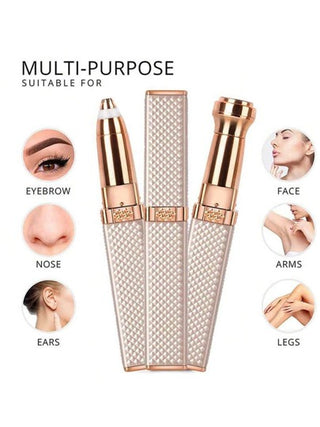 جهاز إزالة الشعر والحلاقة الكهربائي 2 في 1، حلاق للحواجب والشفاه والبكيني والأنف والوجه، هدية عيد الأم للنساء