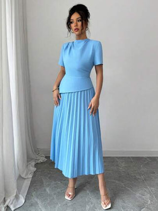 فساتين حريمي Elenzga فستان مطوي مزين بربطة للنساء بتصميم سباق الخيول ديربي، مناسب للذهاب إلى العمل والعطلات، للربيع والصيف