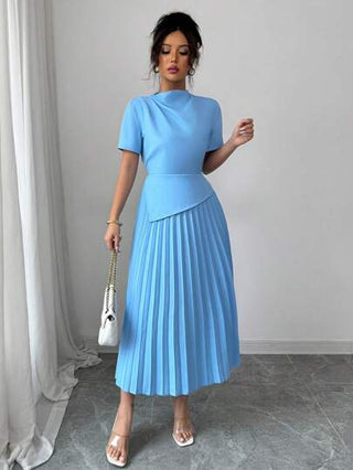 فساتين حريمي Elenzga فستان مطوي مزين بربطة للنساء بتصميم سباق الخيول ديربي، مناسب للذهاب إلى العمل والعطلات، للربيع والصيف