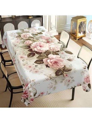 قطعة مفرش طاولة أنيق زهري للربيع، مصنوع من بوليستر مقاوم للماء والزيت، مثالي لتزيين الحفلات والنزهات والمآدب، ديكور منزلي للربيع