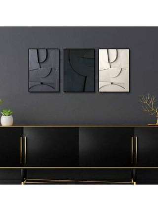 3 قطع لوحات جدارية من الكانفاس بلا إطار، فن تجريدي، طباعة هندسية بأسلوب إسكندنافي، لوحات فنية على كانفاس لتزيين جدران غرفة النوم، غرفة المعيشة، المطبخ، الممر، هدية ديكور جداري مثالي للمنزل الحديث، وإطار اختياري