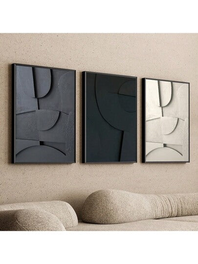 3 قطع لوحات جدارية من الكانفاس بلا إطار، فن تجريدي، طباعة هندسية بأسلوب إسكندنافي، لوحات فنية على كانفاس لتزيين جدران غرفة النوم، غرفة المعيشة، المطبخ، الممر، هدية ديكور جداري مثالي للمنزل الحديث، وإطار اختياري