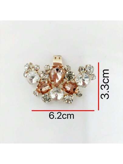 2 قطعة من مشابك الحذاء المعدنية العصرية، إكسسوارات ماس أنيقة باللون الذهبي الفاتح قابلة للفصل والتركيب، مناسبة للحفلات والارتداء اليومي والهدايا، إكسسوارات أحذية وحقائب