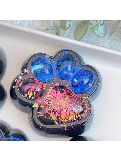 1 قطعة كرة ضغط قطة نجمية زرقاء اللون، مصنوعة من مطاط ناعم متعددة الألوان، لعبة إبداعية للتخفيف من القلق والاسترخاء، مناسبة للمراهقين والأطفال وموظفي المكاتب، هدية للعودة إلى المدرسة، لعبة شمعية سيليكونية حسية