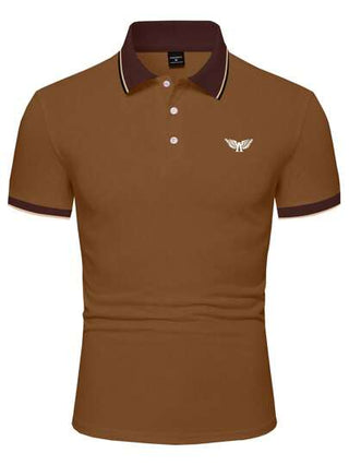 Manfinity Homme قميص بولو قصير الأكمام مخطط رسمي للرجال