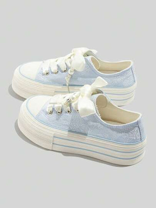 BEIER حذاء رياضي كاجوال للنساء من ماركة BEIER، بتصميم كتل مختلفة، أصابع قدم دائرية، وباطن سميك، مناسب لكل الفصول