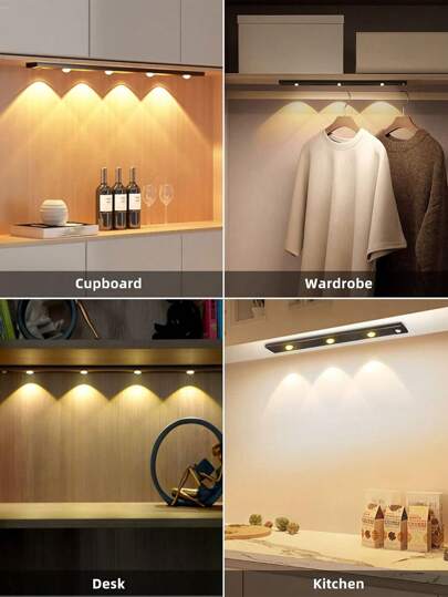 قطعة واحدة من إضاءة الخزانة بمستشعر للحركة, مصباح ليد ذكي ذو استشعار للجسم البشري فائق النحافة, لحافة المطبخ وغرفة النوم والخزانة