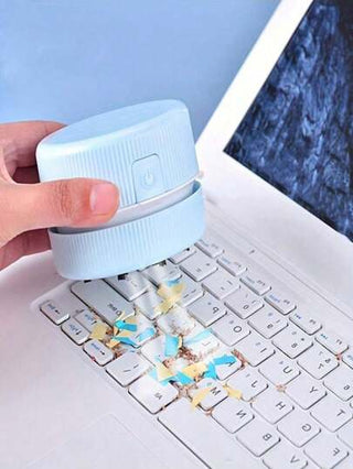 SHEIN 1 قطعة مكنسة مكتبية صغيرة، مساعد تنظيف مبراة أقلام الرصاص والممحاة، منظف كهربائي، منظف لوحة المفاتيح للطلاب في العودة إلى المدرسة